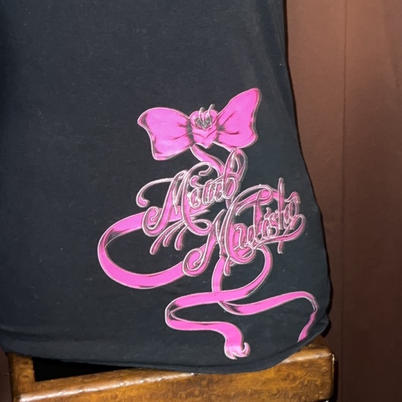 Metal ☠️ Mulisha Black 🖤 Pink 💗 Racer-Back Camisole Size Medium - Picture 2 of 7